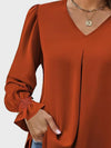 V-Neck Flounce Sleeve Top