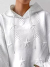 Plus Size Star Texture Long Sleeve Drawstring Hoodie