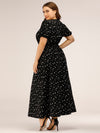 Plus Size Polka Dot Square Neck Dress