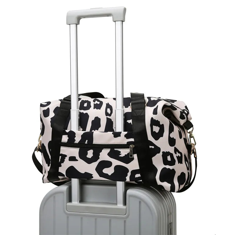 Cheetah Print Weekend Carry on Luggage Waterproof Travel Bag 