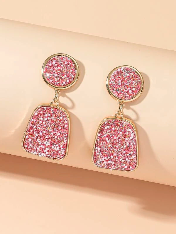 Pichi Pink Druzy Earrings