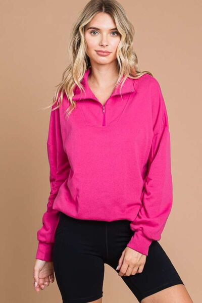 Culture Code Full Size Half Zip Long Sleeve Sweatshirt