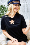 BiBi Star Cutout Short Sleeve T-Shirt