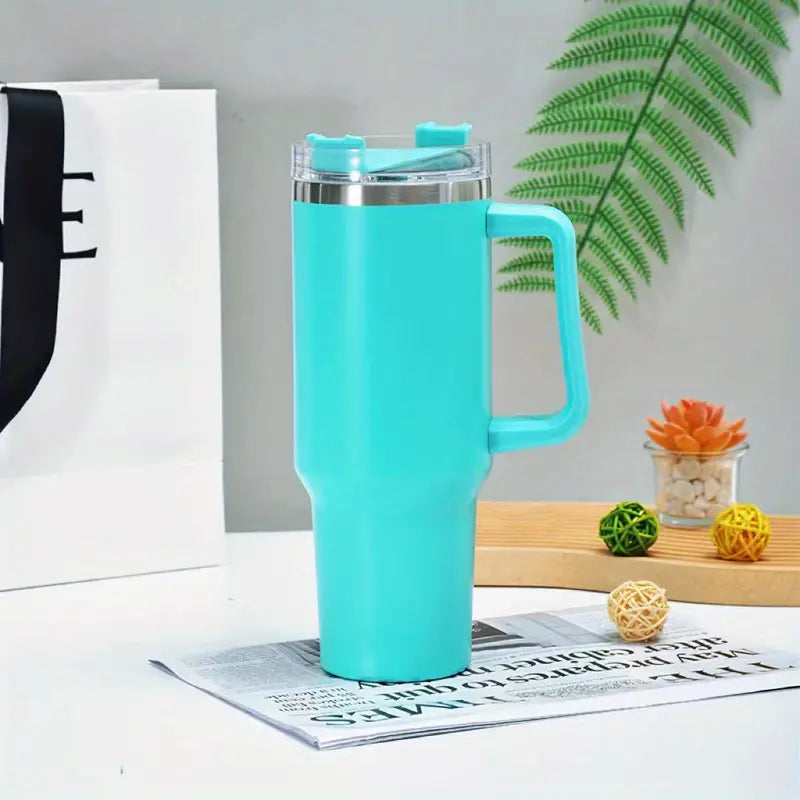40 oz Tumbler with Handle and Straw, Insulated Stainless Steel Tumbler with  2 In 1 Lid, Double Vacuu…See more 40 oz Tumbler with Handle and Straw