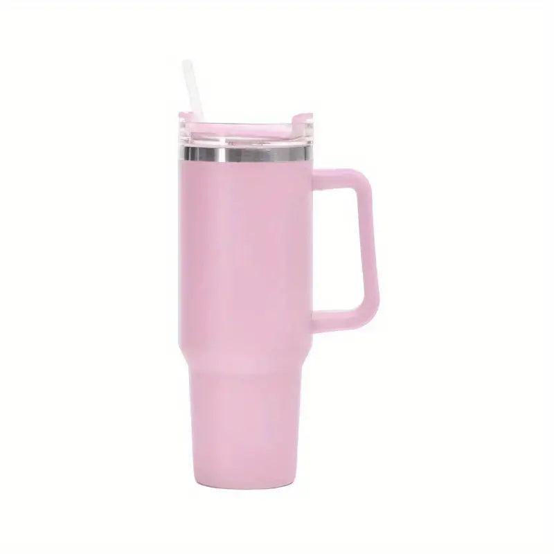 40 Oz. Double Wall Tumbler With Handle And Straw